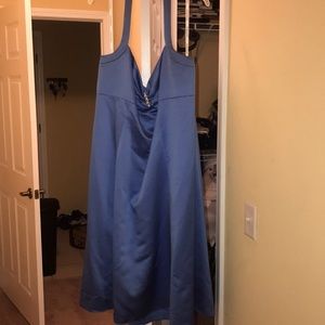 Blue Halter David Bridal Dress